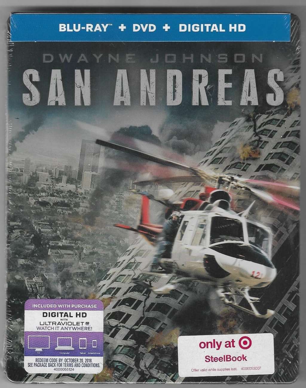 San Andreas Limited Edition Exclusive Steelbook (Blu-Ray + DVD + Digital HD UltraViolet)