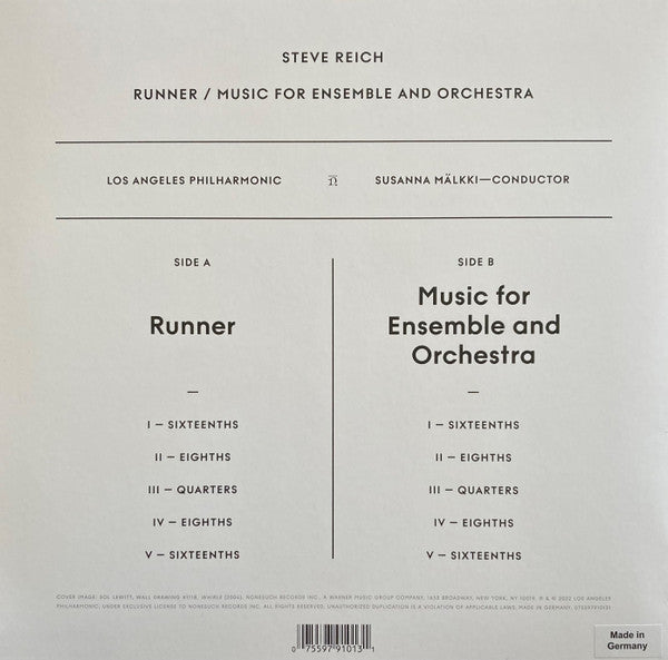 Steve Reich: Runner / Music for Ensemble and Orchestra