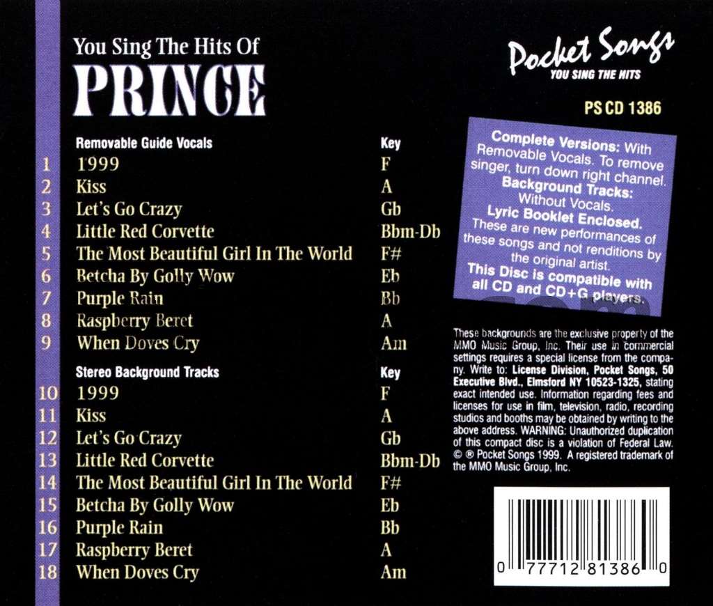 You Sing The Hits Of Prince (Karaoke)