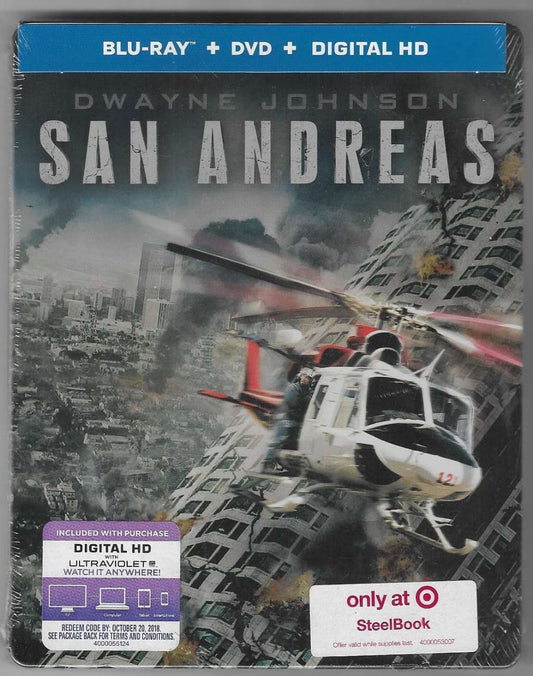 San Andreas Limited Edition Exclusive Steelbook (Blu-Ray + DVD + Digital HD UltraViolet)