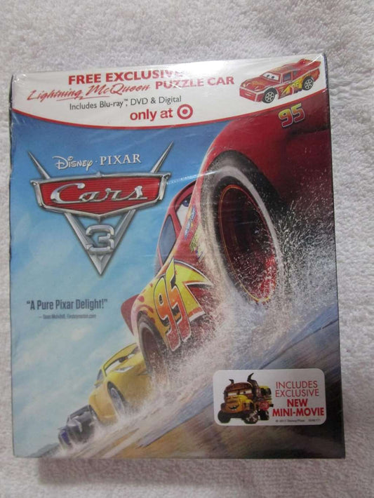 Cars 3 bluray dvd digital target exclusive lightning McQueen puzzle car exclusive