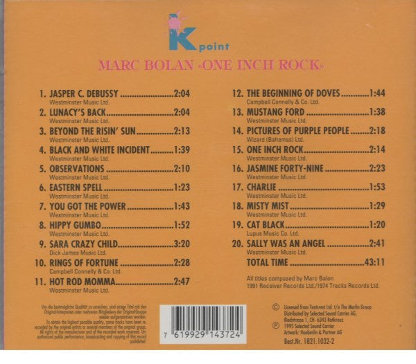 One Inch Rock 1995 Kpoint CD