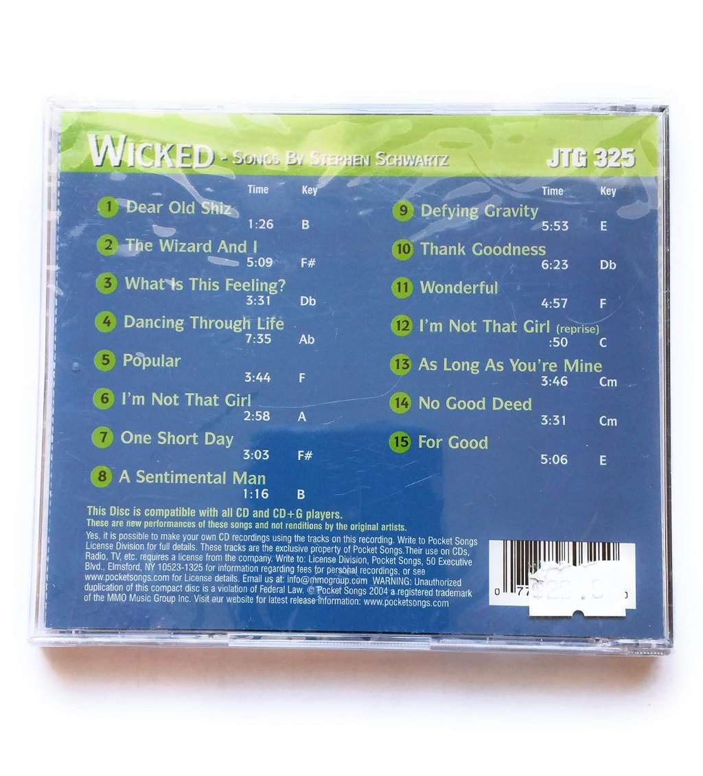 Karaoke Muswic CDG; Pocket Songs Just Tracks 325, WICKED