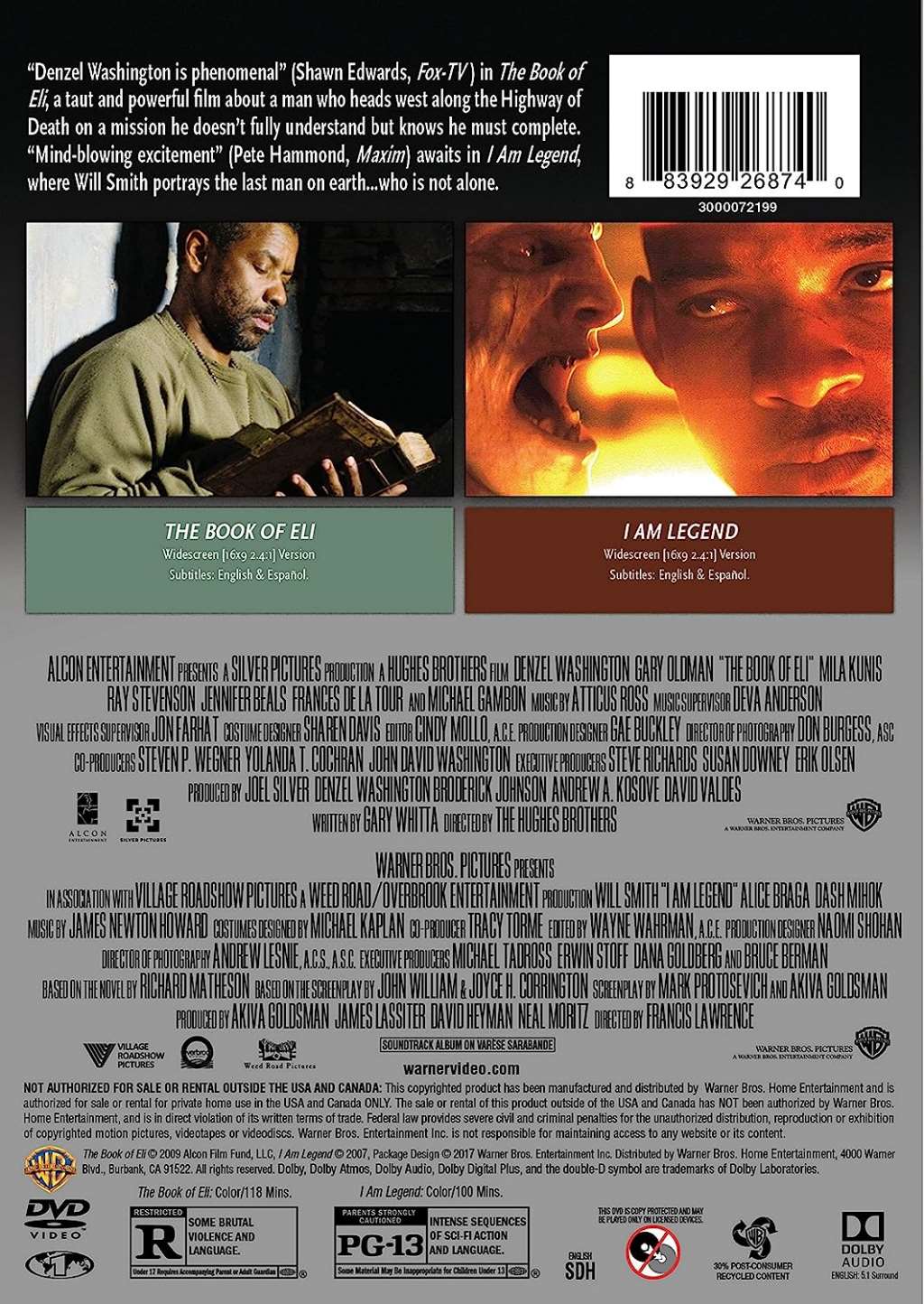 Book of Eli, The / I Am Legend (DVD) (DBFE)