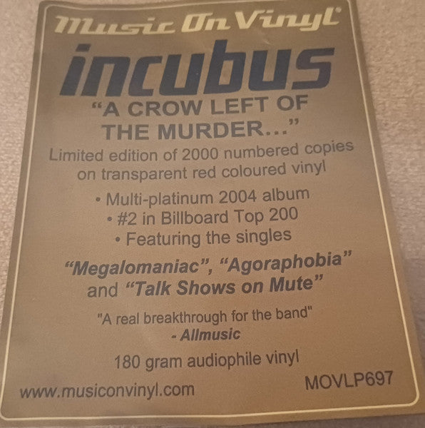Crow Left Of The Murder - Limited Gatefold 180-Gram Translucent Red Colored Vinyl