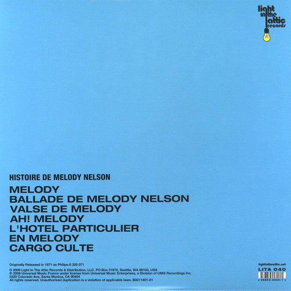 Histoire De Melody Nelson [180 Gram Vinyl]