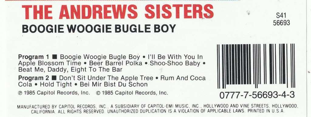 The Andrew Sisters - Boogie Woogie Bugle Boy