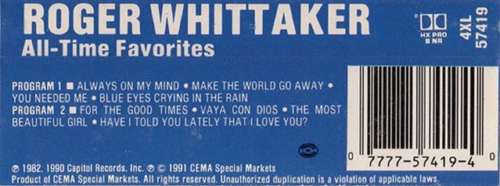 Roger Whittaker All Time Favorites